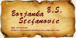 Borjanka Stefanović vizit kartica